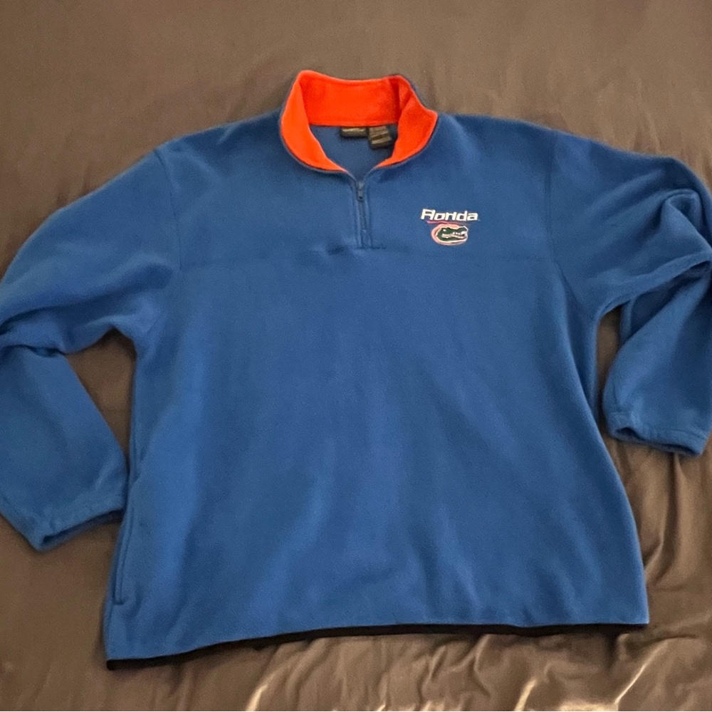 Florida Gators Vintage NCAA college Blue Fleece Pullover 1/4 zip